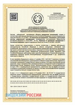 Приложение к сертификату для ИП Назрань Сертификат СТО 03.080.02033720.1-2020